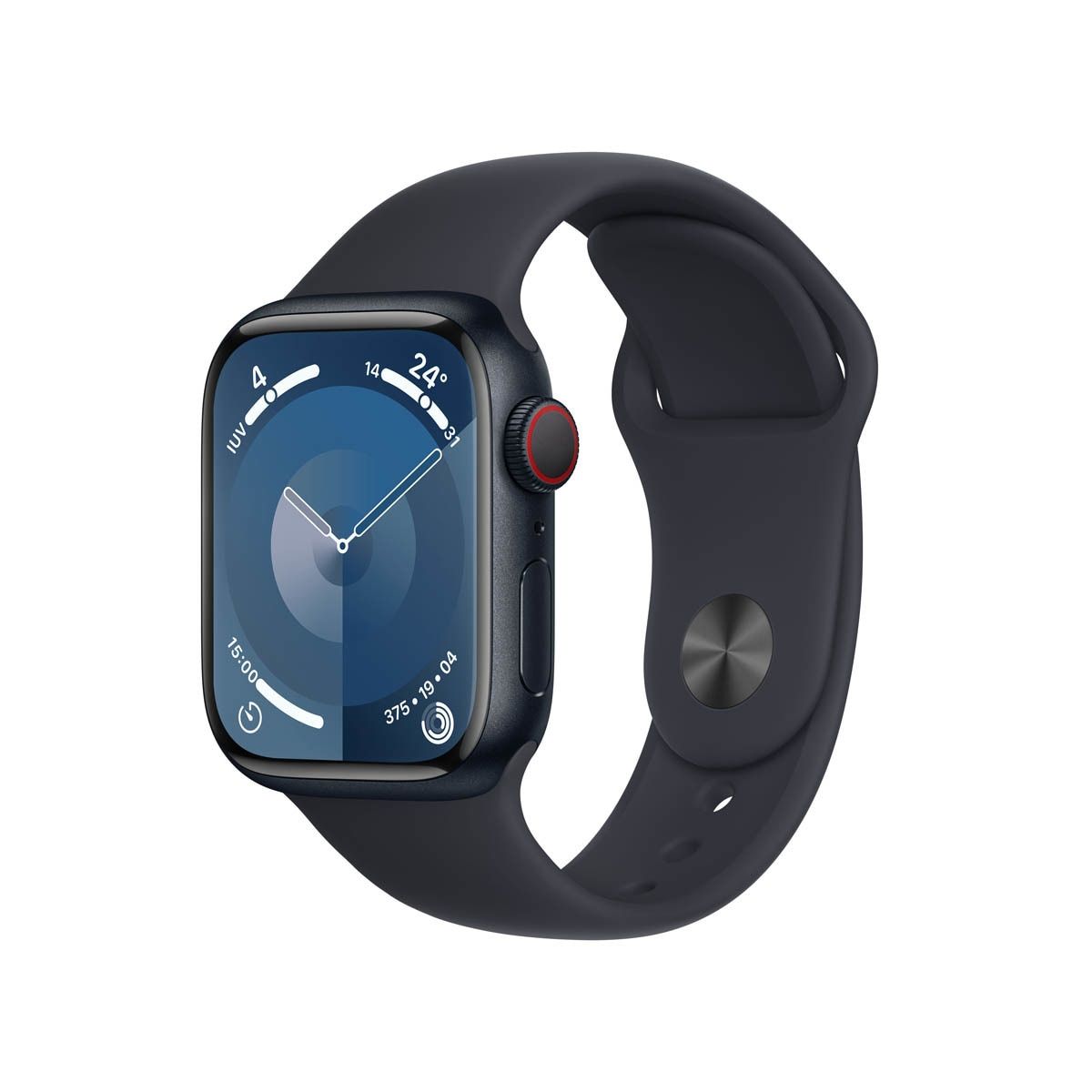 Apple Watch Series 9 GPS + Cellular - Boîtier Aluminium 41 mm Minuit - Bracelet S/M