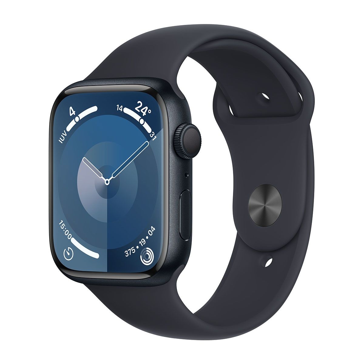 Apple Watch Series 9 GPS - Boîtier Aluminium 45 mm Minuit - Bracelet M/L
