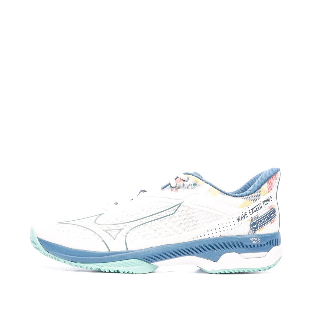 Chaussures: Mizuno Wave Exceed Tour 5 Clay Court Blanc Bleu 61gc2274 30-Taille-42