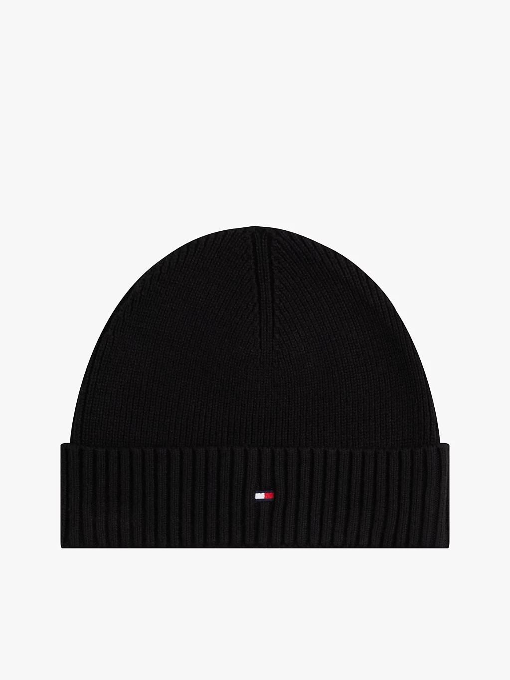 Bonnet Hilfiger Flag En Cachemire Th Flag Pima Cotton Beanie/Black