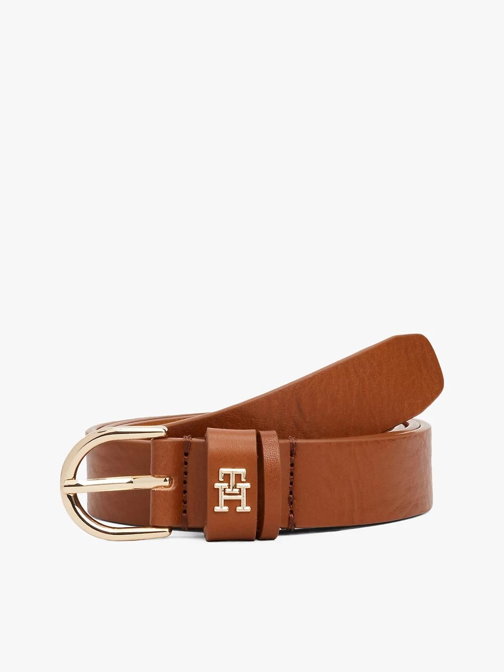 Ceinture En Cuir Essential À Monogramme Th Essential Effortless 2.5 Go/Brown - 95 Cm