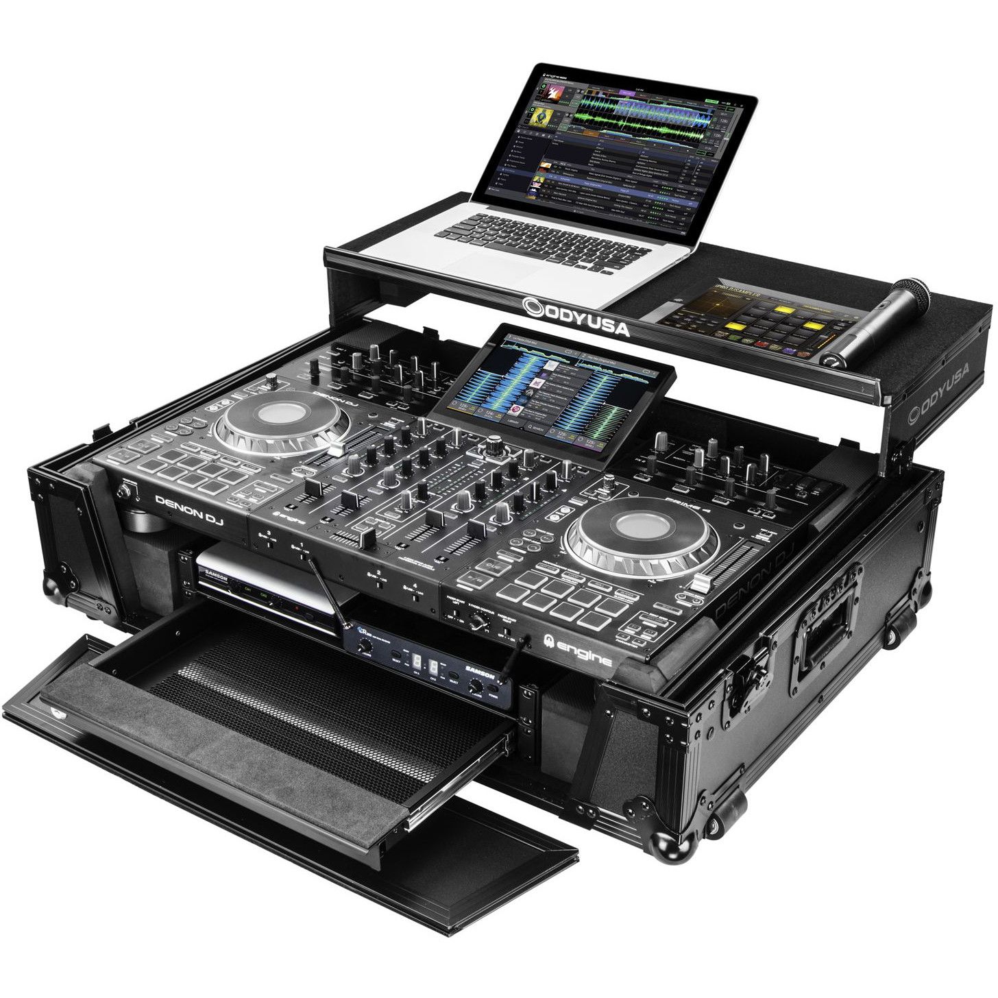 Odyssey FZGSPRIME4W2BL flight case pour Denon DJ Prime 4