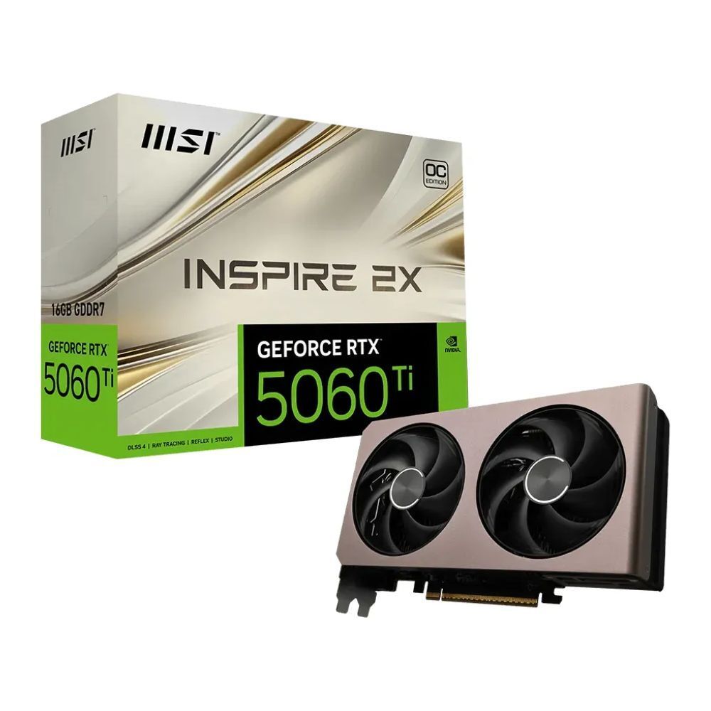 MSI RTX 5060 Ti INSPIRE 2X OC 16G GeForce RTX 5060 Ti GDDR7 PCI Express