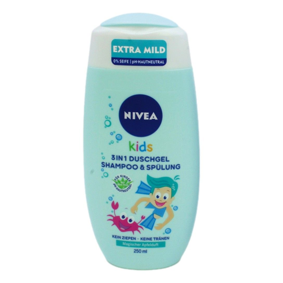 Gel Douche Nivea Pomme Enfant 250ml Sans Savon Ph Neutre Aloe Vera 3en1