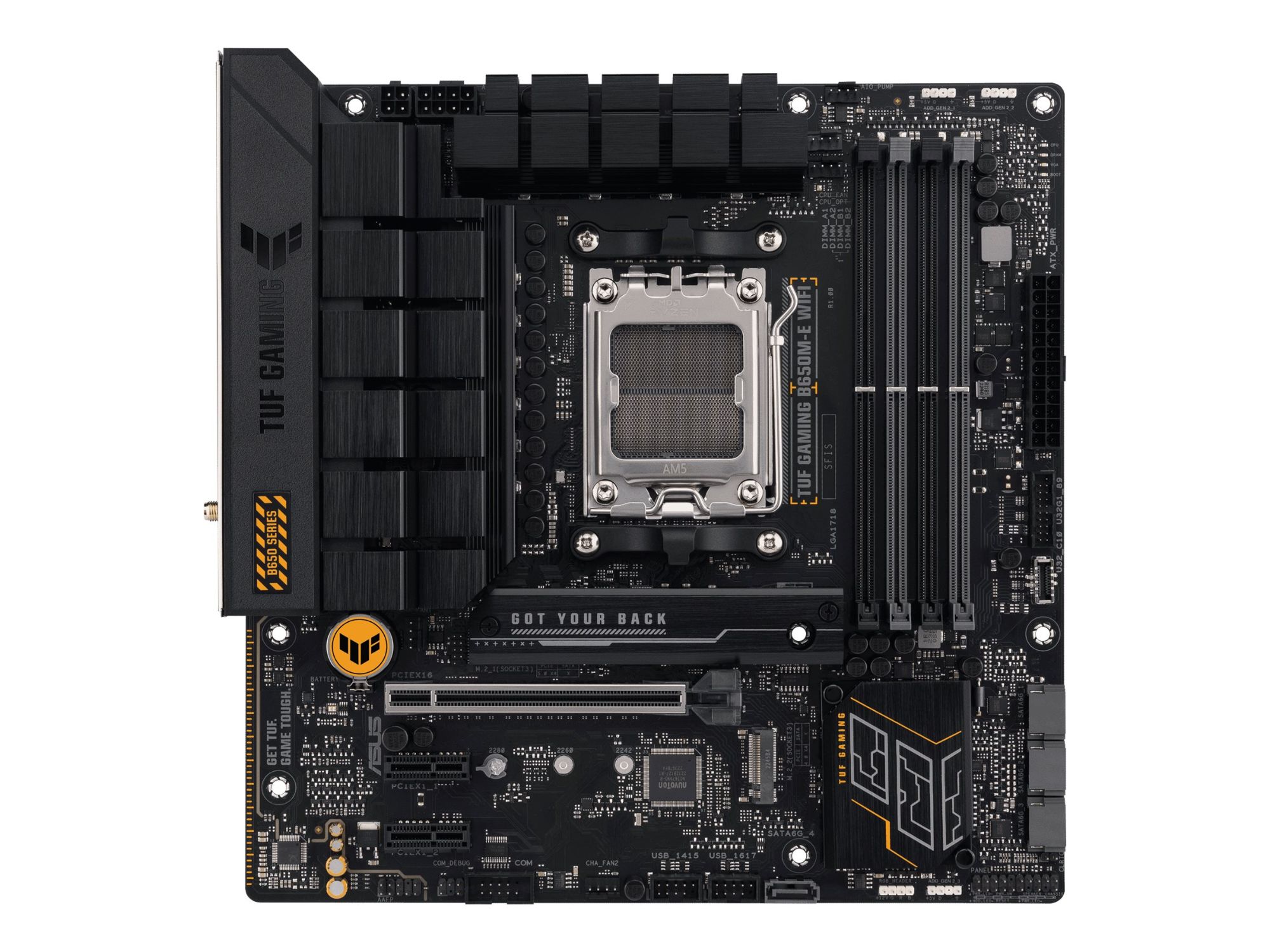 ASUS TUF GAMING B650M-E WIFI - Carte-mère - micro ATX - Socket AM5 - AMD B650 Chipset - USB-C 3.2 Gen 2x2, USB 3.1 Gen 2, USB 3.2 Gen 2, USB-C 3.2 Gen 1 - 2.5 Gigabit LAN, Bluetooth, Wi-Fi 6 -...