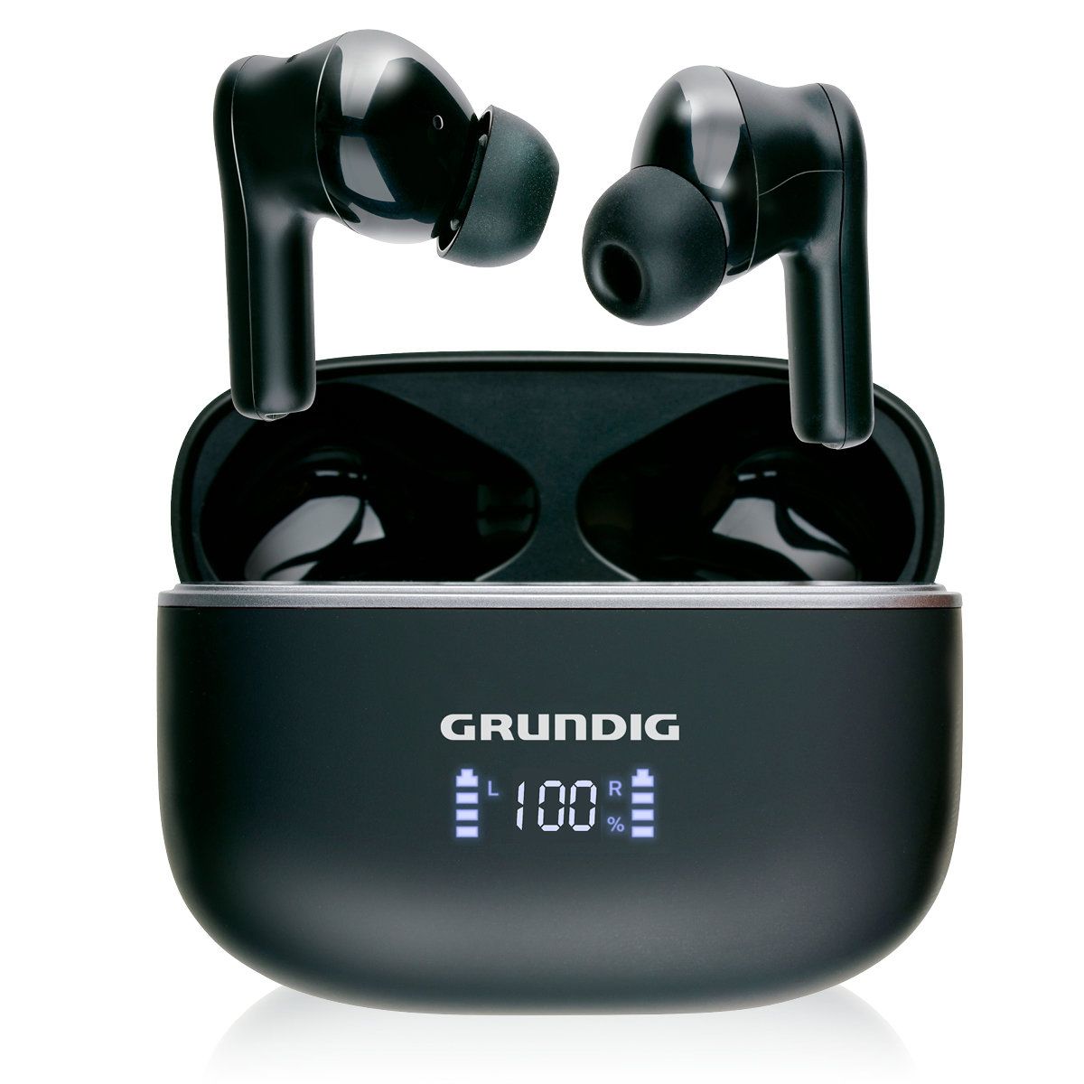 Grundig Écouteurs Bluetooth Sans Fil Écouteurs Intra Auriculaires Bluetooth 300mAh Écouteurs Sans Fil avec Écran LED et 6 5 Heures d'Autonomie Incluant Étui de Chargement