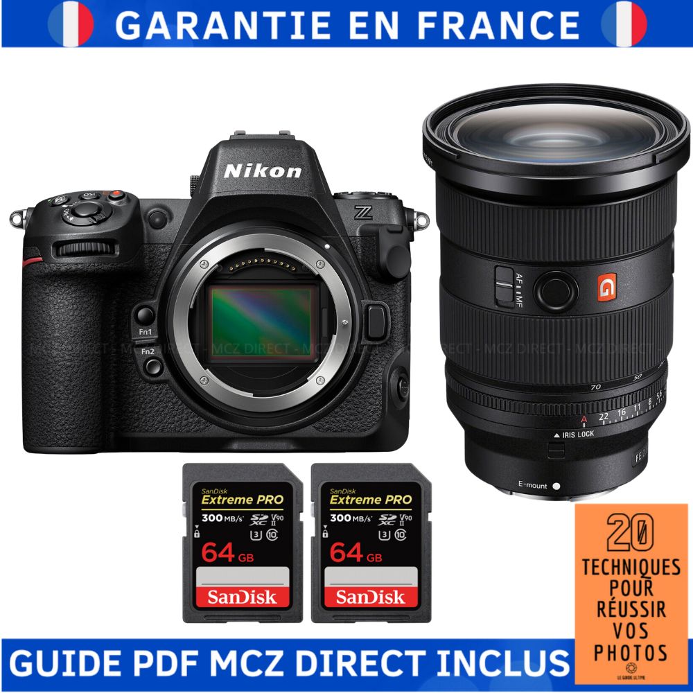 Sony A7R V + FE 24 70mm f2.8 GM II + 2 SanDisk Extreme PRO UHS II SDXC 300 MB/ + Guide PDF MCZ DIRECT '20 TECHNIQUES POUR RÉUSSIR VOS PHOTOS