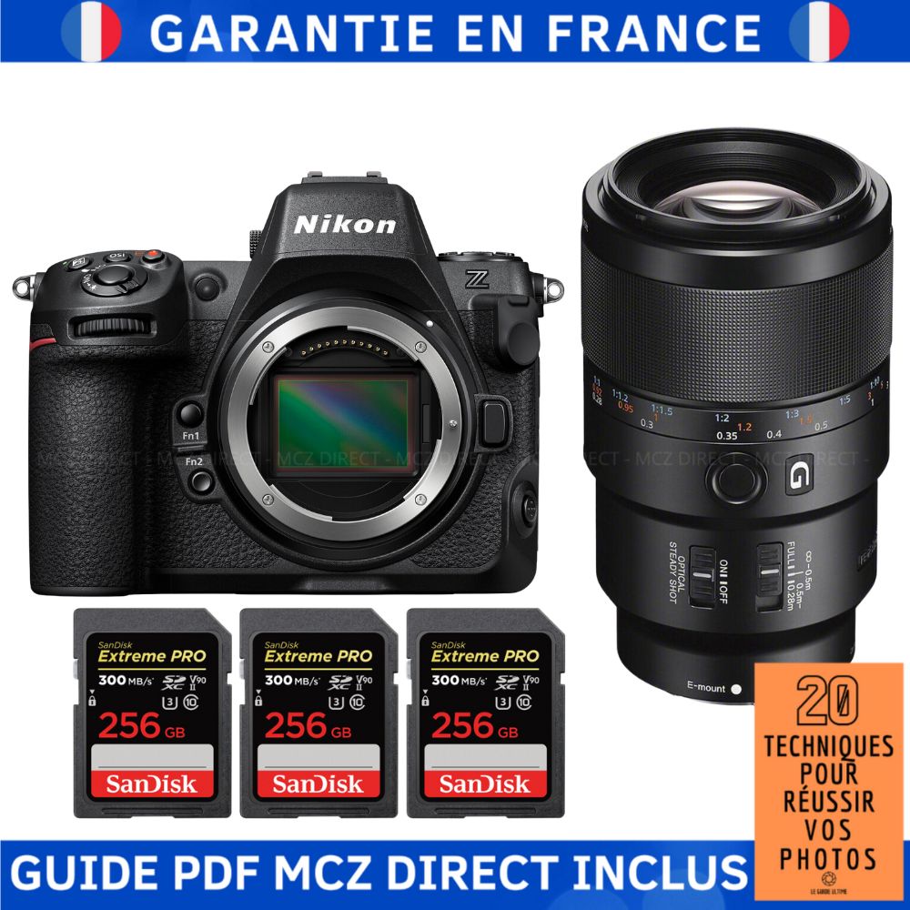 Sony A7R V + FE 90mm f2.8 Macro G OSS + 3 SanDisk Extreme PRO UHS II SDXC 300 MB/ + Guide PDF MCZ DIRECT '20 TECHNIQUES POUR RÉUSSIR VOS PHOTOS