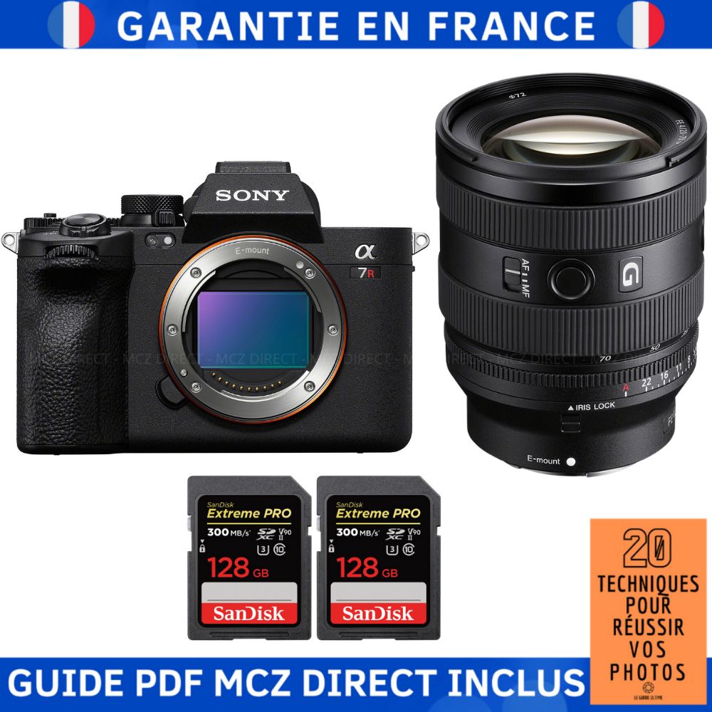 Sony A7R V + FE 20 70mm f4 G + 2 SanDisk Extreme PRO UHS II SDXC 300 MB/ + Guide PDF MCZ DIRECT '20 TECHNIQUES POUR RÉUSSIR VOS PHOTOS