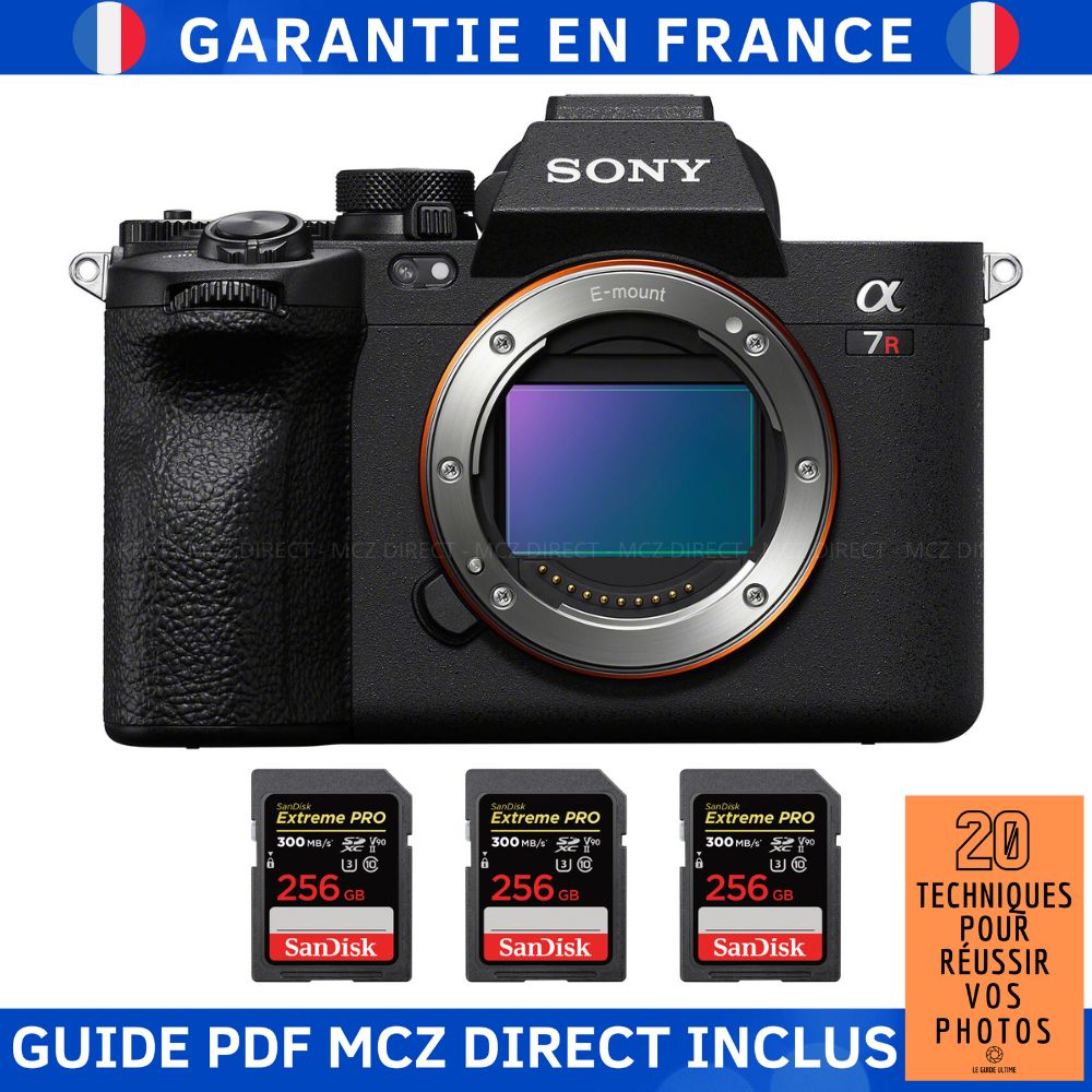 Sony A7R V + 3 SanDisk Extreme PRO UHS II SDXC 300 MB/ + Guide PDF MCZ DIRECT '20 TECHNIQUES POUR RÉUSSIR VOS PHOTOS - vue 3