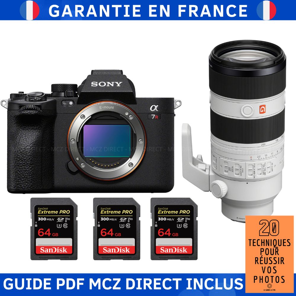 Sony A7R V + FE 70 200mm f2.8 GM OSS II + 3 SanDisk Extreme PRO UHS II SDXC 300 MB/ + Guide PDF MCZ DIRECT '20 TECHNIQUES POUR RÉUSSIR VOS PHOTOS