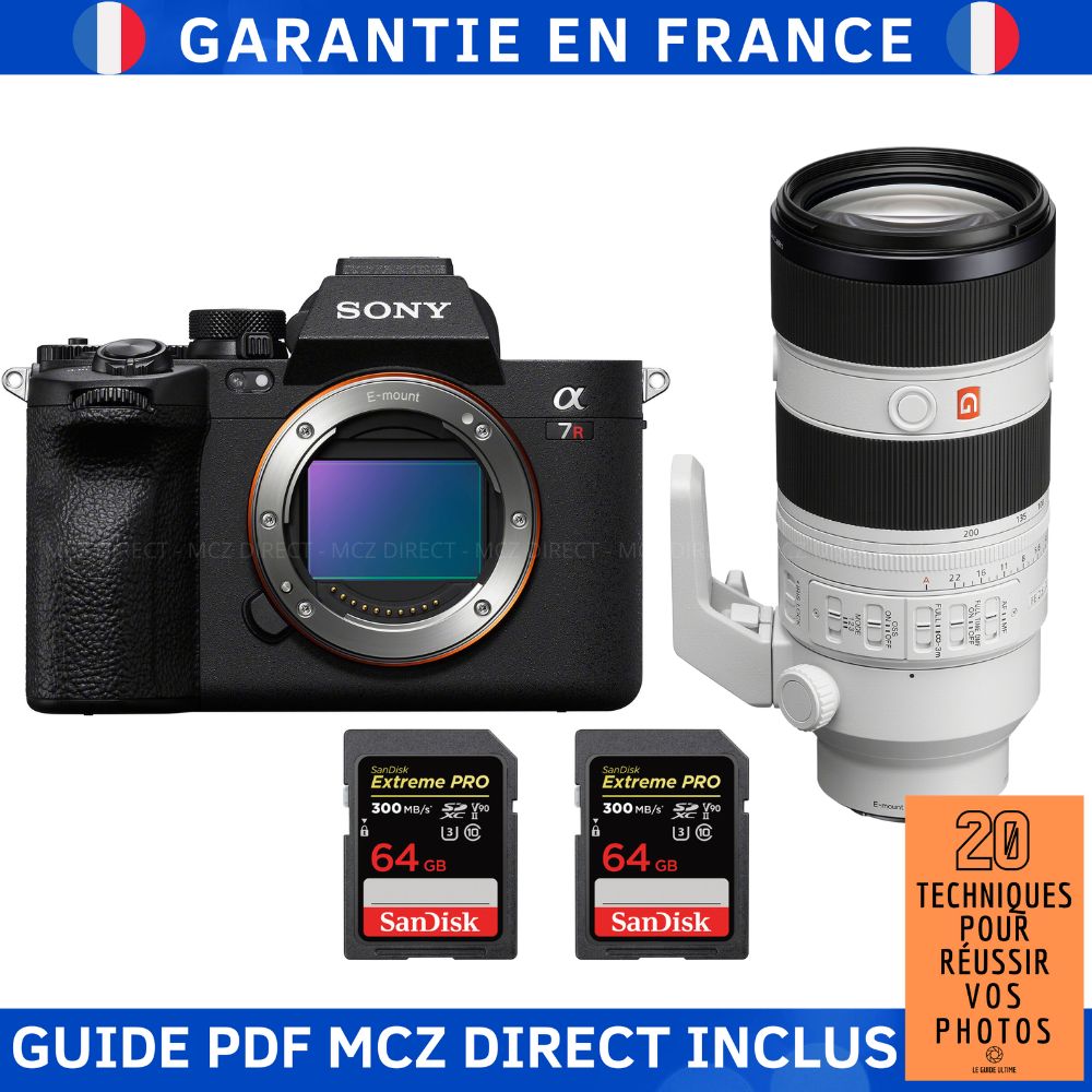 Sony A7R V + FE 70 200mm f2.8 GM OSS II + 2 SanDisk Extreme PRO UHS II SDXC 300 MB/ + Guide PDF MCZ DIRECT '20 TECHNIQUES POUR RÉUSSIR VOS PHOTOS
