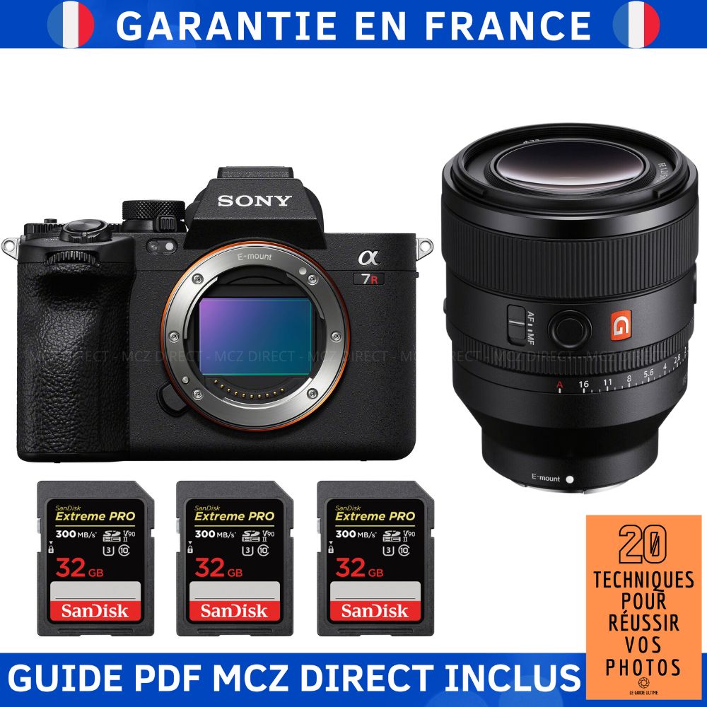 Sony A7R V + FE 50mm f1.2 GM + 3 SanDisk Extreme PRO UHS II SDXC 300 MB/ + Guide PDF MCZ DIRECT '20 TECHNIQUES POUR RÉUSSIR VOS PHOTOS