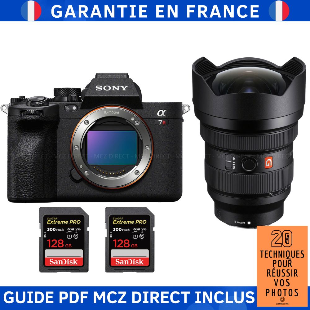 Sony A7R V + FE 12-24mm f/2.8 GM + 2 SanDisk 128GB Extreme PRO UHS-II SDXC 300 MB/s + Guide PDF MCZ DIRECT '20 TECHNIQUES POUR RÉUSSIR VOS PHOTOS