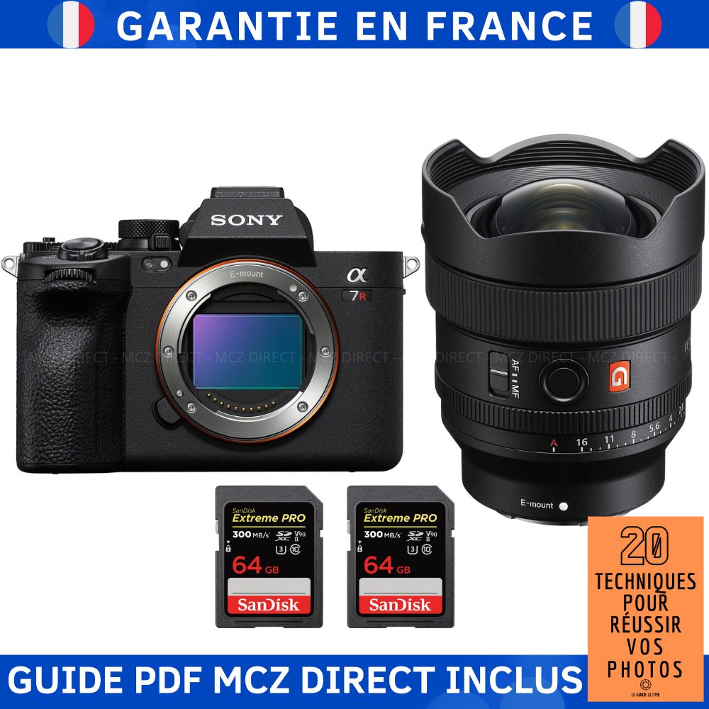 Sony A7R V + FE 14mm f1.8 GM + 2 SanDisk Extreme PRO UHS II SDXC 300 MB/ + Guide PDF MCZ DIRECT '20 TECHNIQUES POUR RÉUSSIR VOS PHOTOS