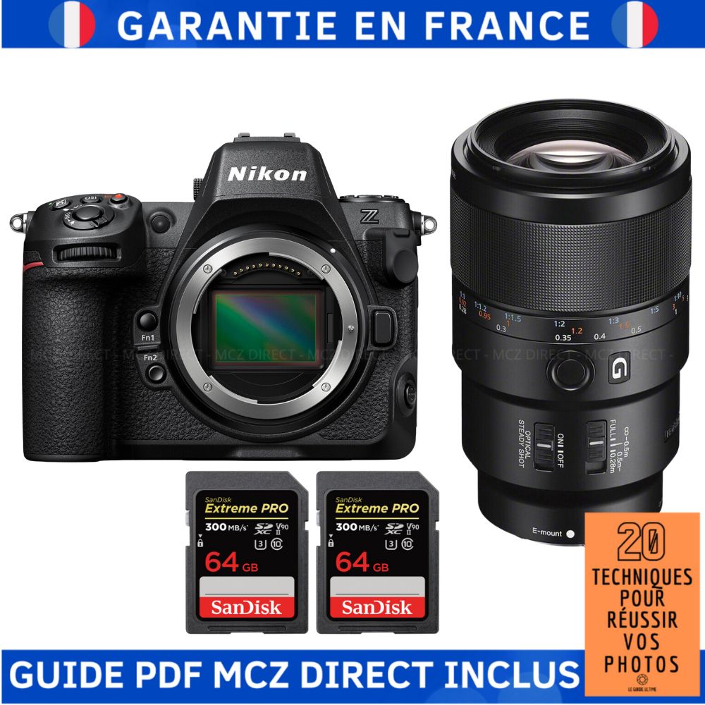 Sony A7R V + FE 90mm f2.8 Macro G OSS + 2 SanDisk Extreme PRO UHS II SDXC 300 MB/ + Guide PDF MCZ DIRECT '20 TECHNIQUES POUR RÉUSSIR VOS PHOTOS
