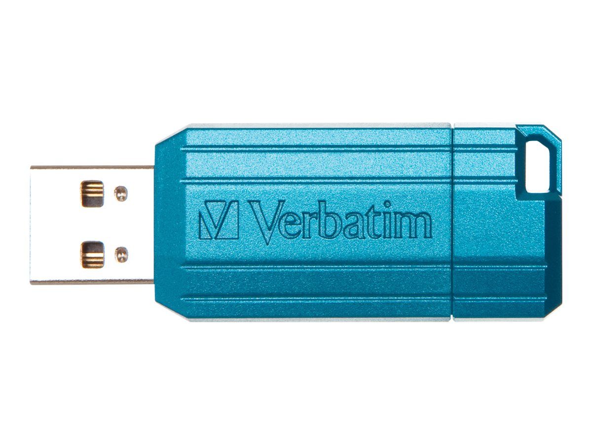 Verbatim PinStripe USB Drive - Clé USB - 16 Go - USB 2.0 - bleu des Caraïbes
