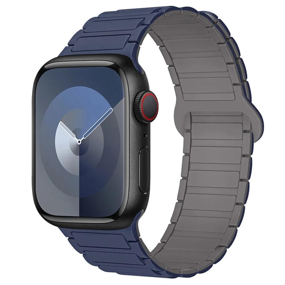 Bracelet Pour Apple Watch Series Ultra 12 10 9 8 Se 7 6 5 4 3 2 1 42mm 44mm 45mm 46mm 49mm Silicone Magnétique E.F.Connection - vue 2