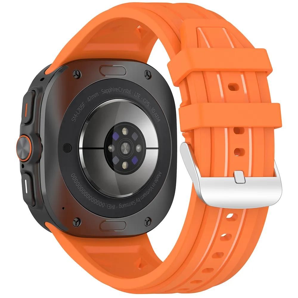 Bracelet Pour Samsung Galaxy Watch Ultra 47mm Boucle Classique Longueur Ajustable Silicone Souple E.F.Connection - vue 2