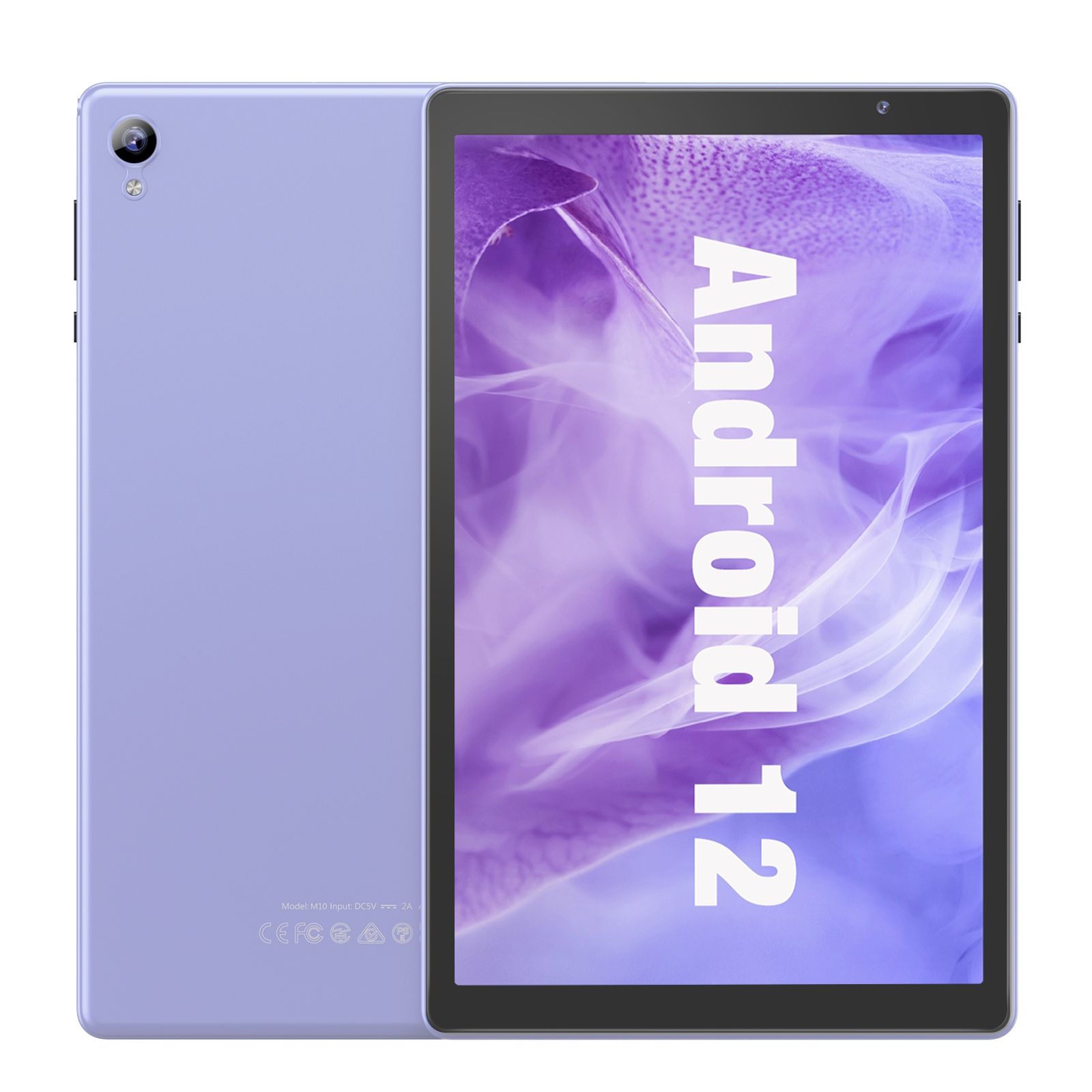 Tablette Android 12 Quad Core 10 pouces WiFi Bluetooth 2GB + 32GB + SD 128Go Violet YONIS