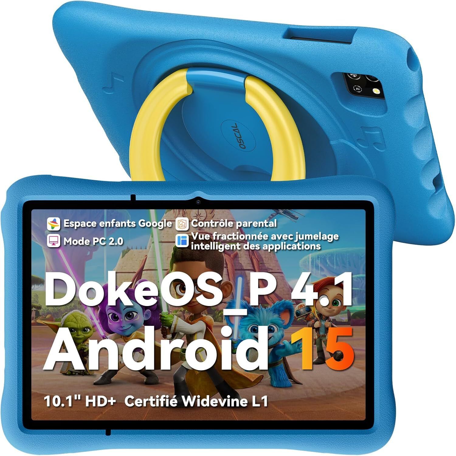 Tablette Tactile pour Enfants OSCAL Pad 60 Kids 10.1 RAM 12Go ROM SD Android 15 5100 mAh WiFi 6