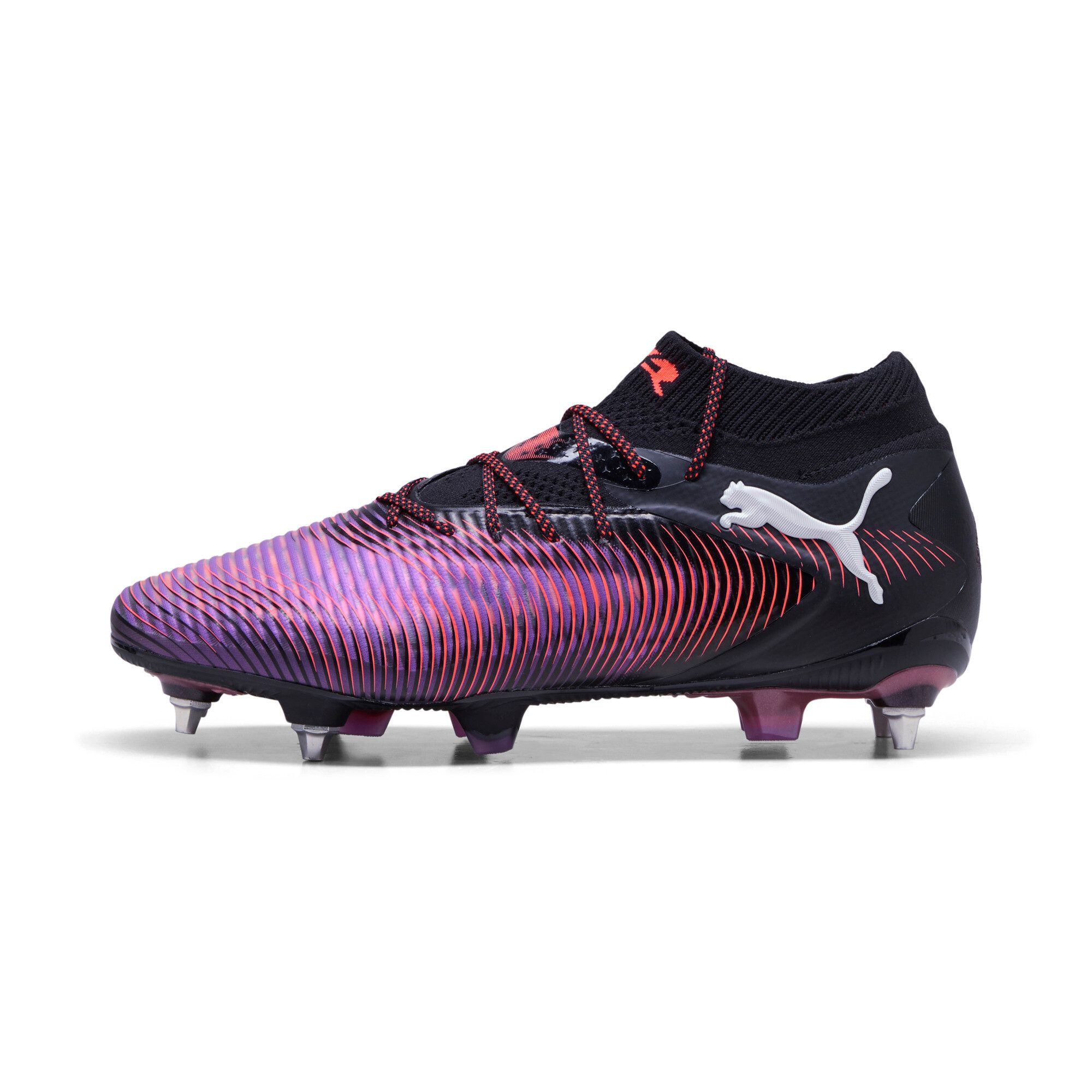Puma Future 8 Ultimate Mxsg Football Boots Unisex, Chaussures, Noir/Blanc/Glowing Rouge, 44