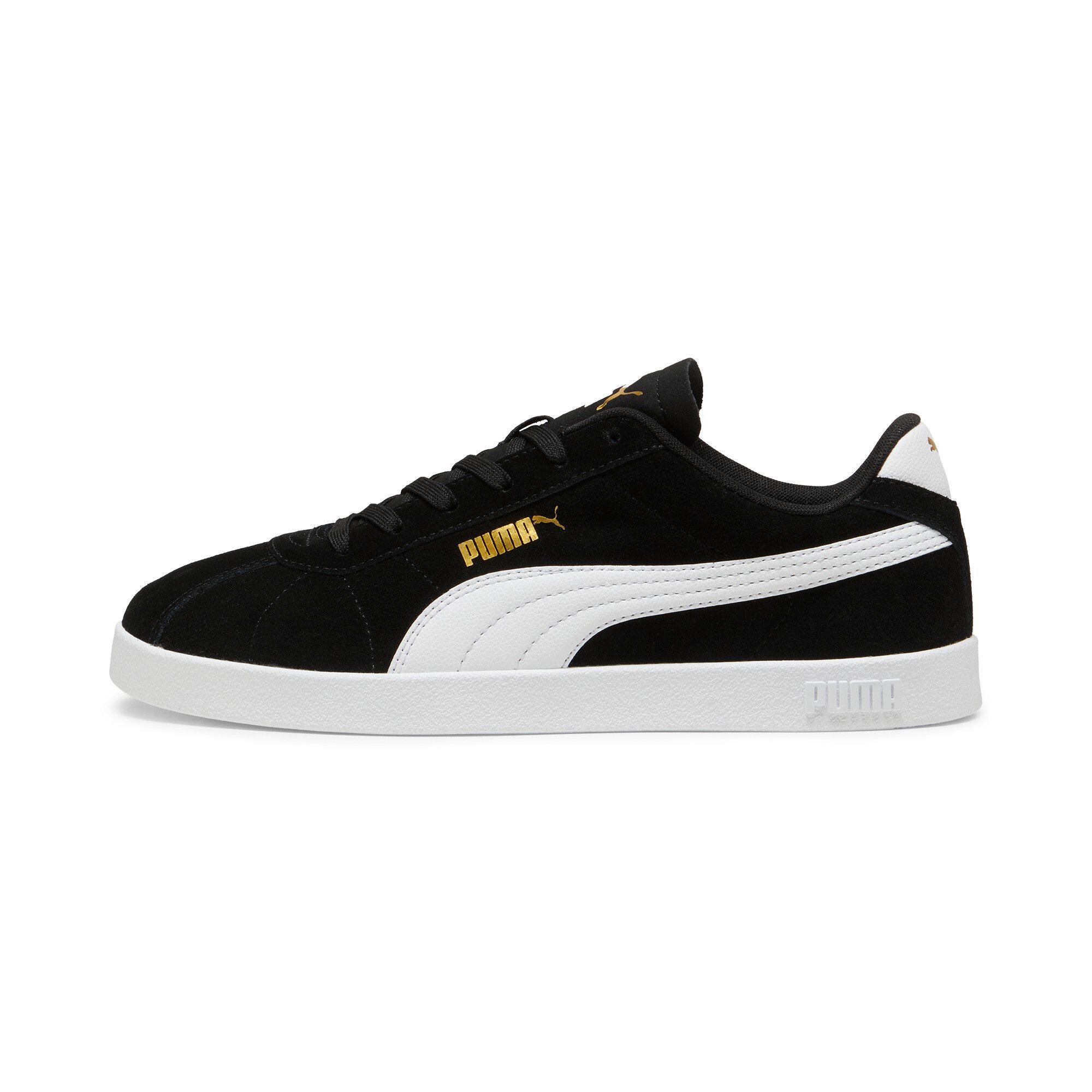 Sneakers En Daim Puma Club Ii, Chaussures, Noir/Blanc/Doré, 43