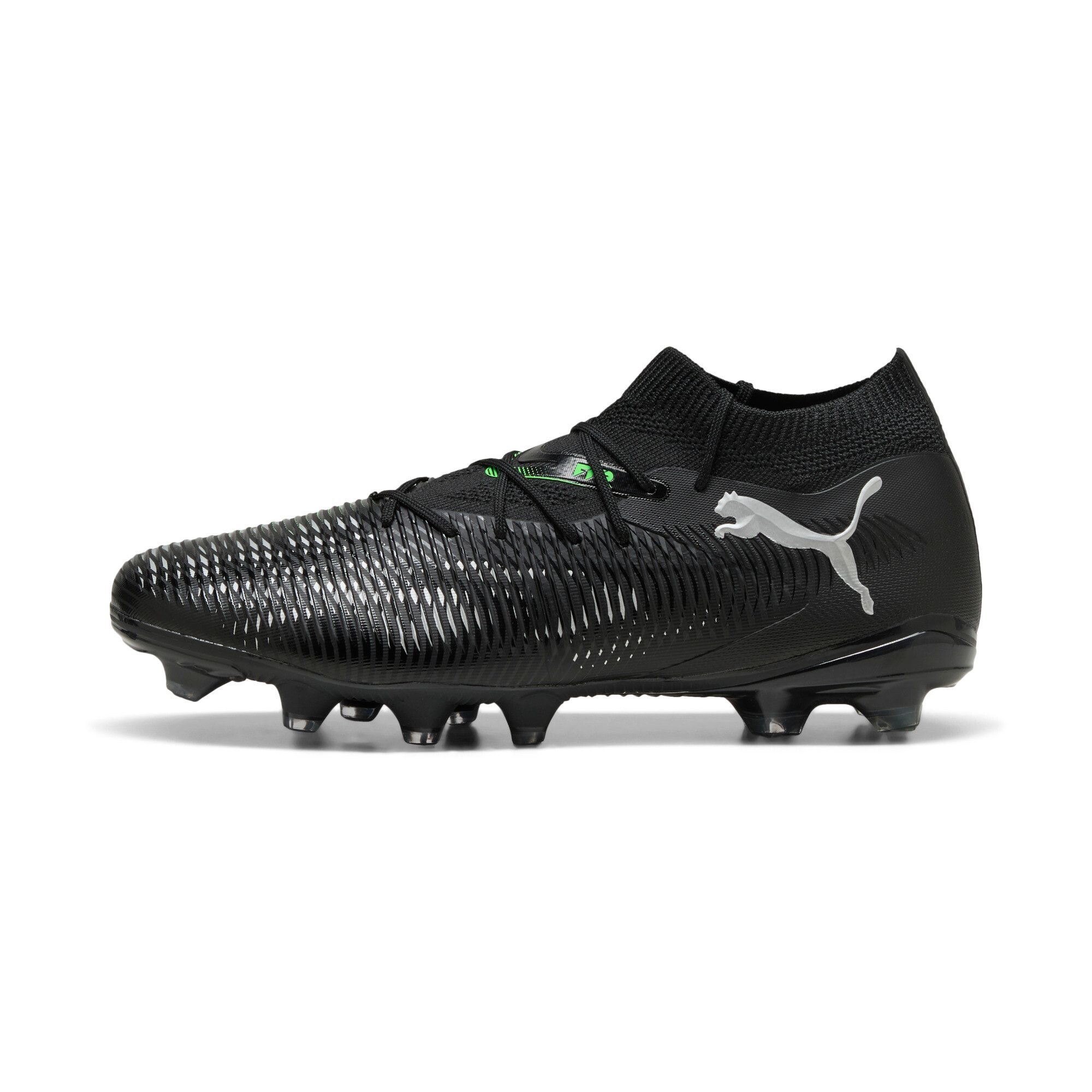 Puma Future 8 Match Fg/Ag Football Boots Unisex, Chaussures, Noir/Cool Light Gris/Vert, 45