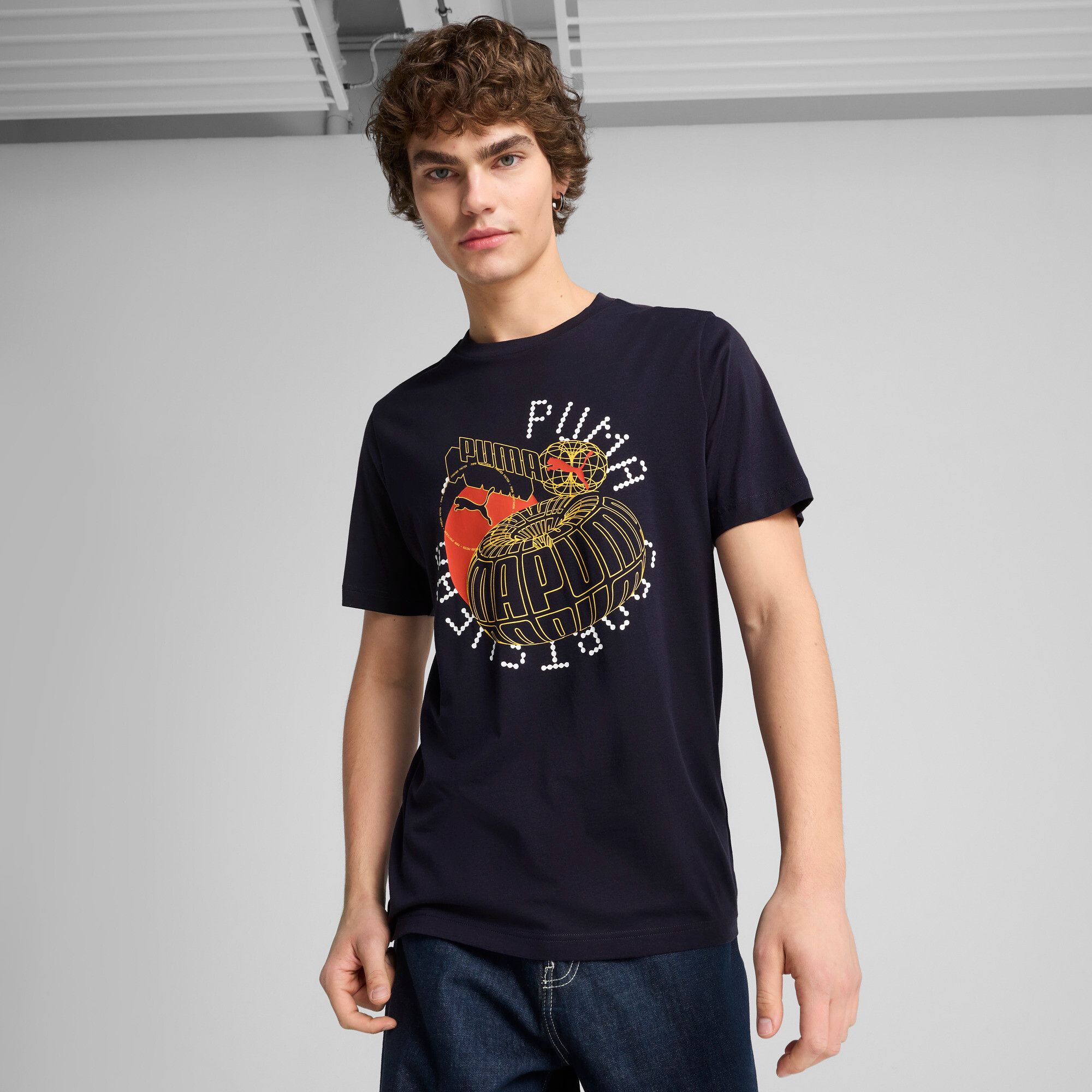 puma t-shirt graphics execution homme, vêtements, new navy, xl - XL