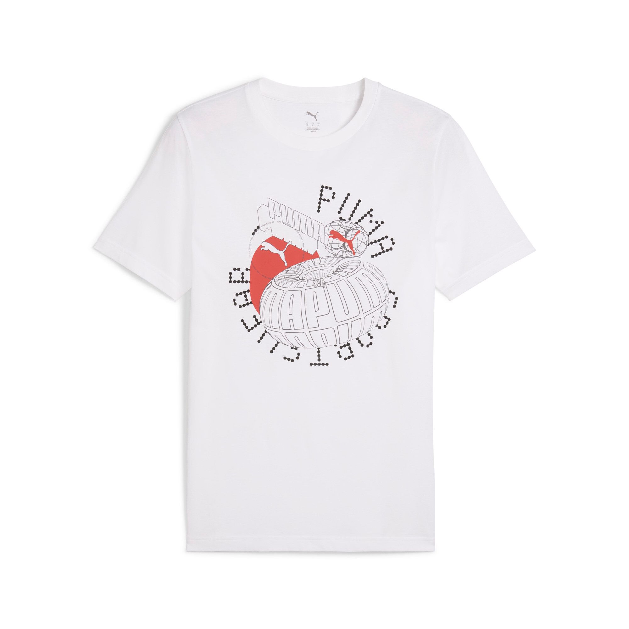 puma graphics execution tee men, vêtements, blanc, m - M