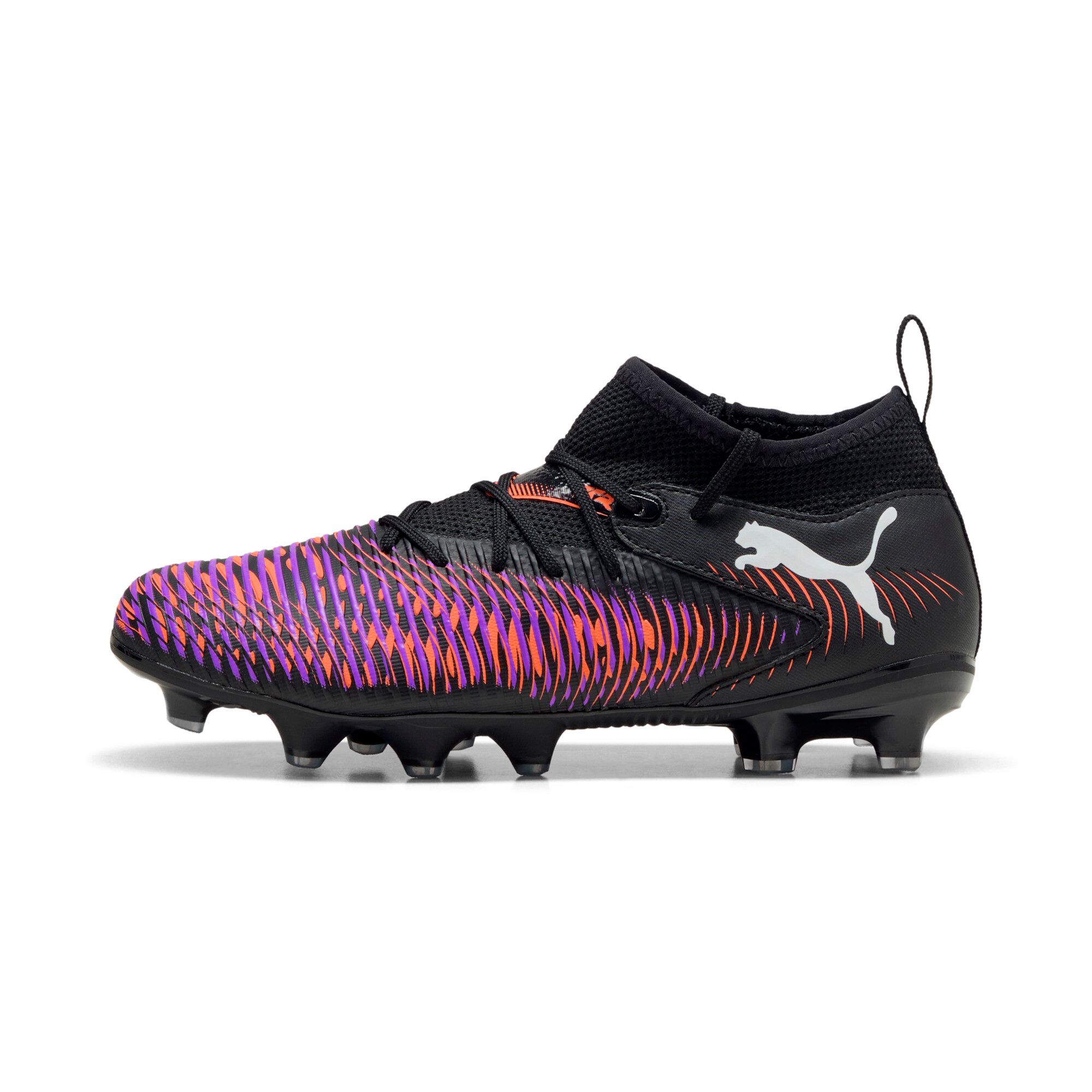 Puma Future 8 Match Fg/Ag Football Boots Youth, Chaussures, Noir/Blanc/Glowing Rouge, 37.5