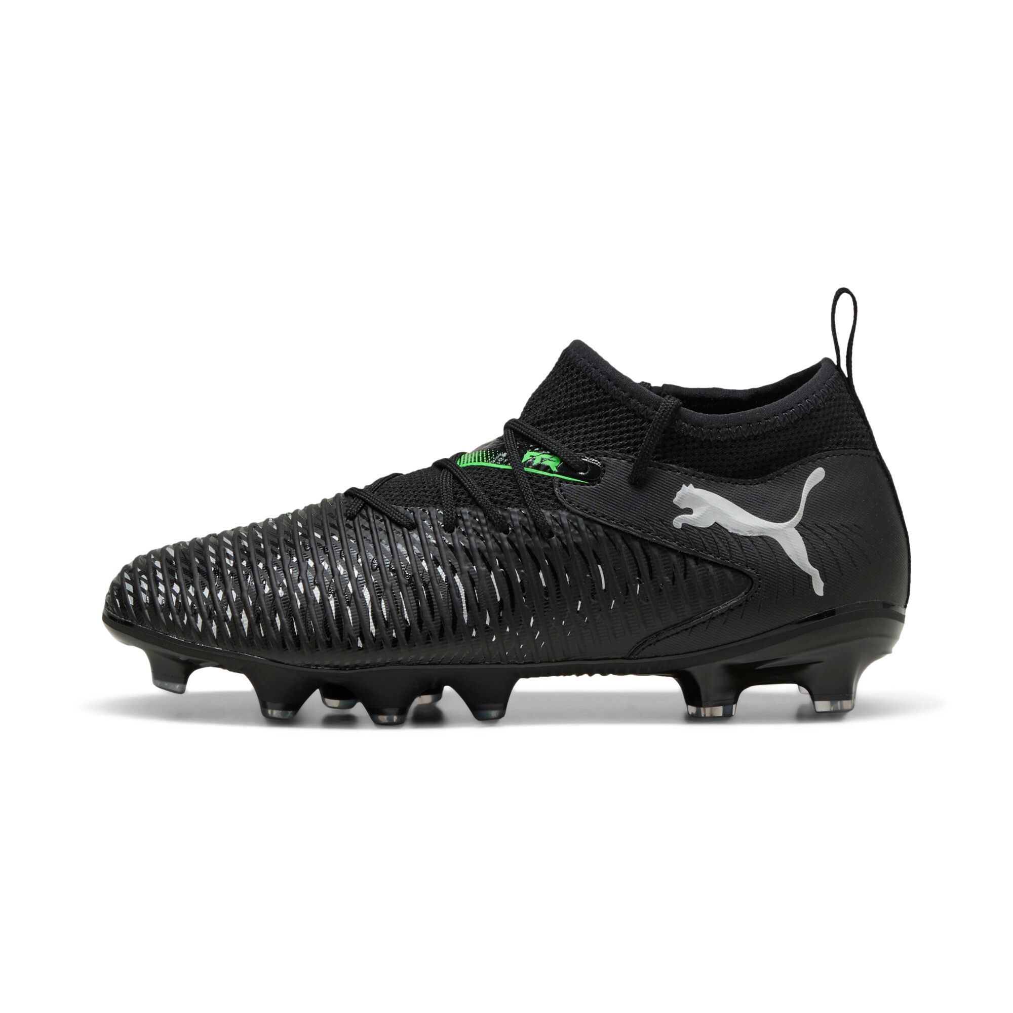 Puma Future 8 Match Fg/Ag Football Boots Youth, Chaussures, Noir/Cool Light Gris/Vert, 37