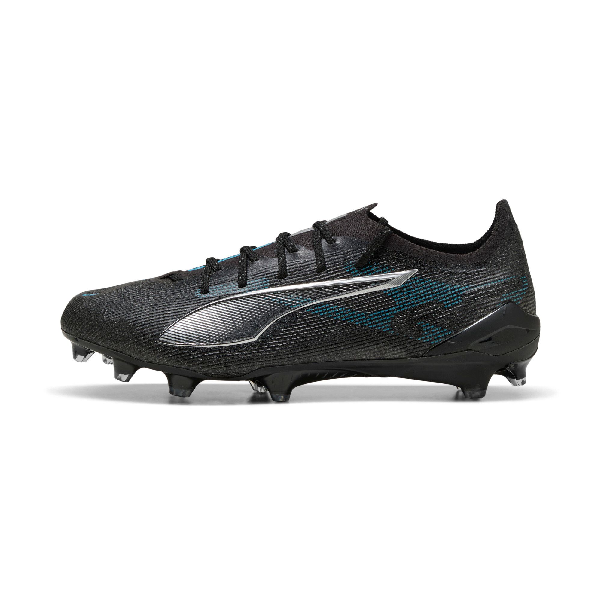 Puma Ultra 5 Ultimate Fg Football Boots Unisex, Chaussures, Noir/Silver/Bright Aqua, 43