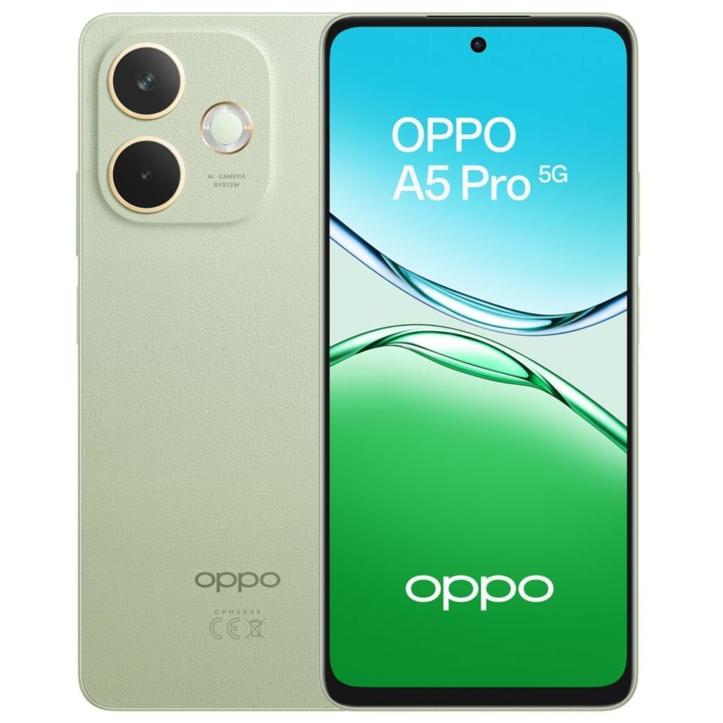OPPO A5 Pro 5G 6.67 Double SIM Android 15 USB Type-C 8 Go 256 Go 5800 mAh Vert, Olive