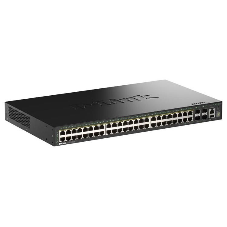 D Link SmartPro DGS 1530 52P Commutateur intelligent 48 x 101001000 PoE+ + 4 x 10 Gigabit SFP+ de bureau Montable sur rack PoE+