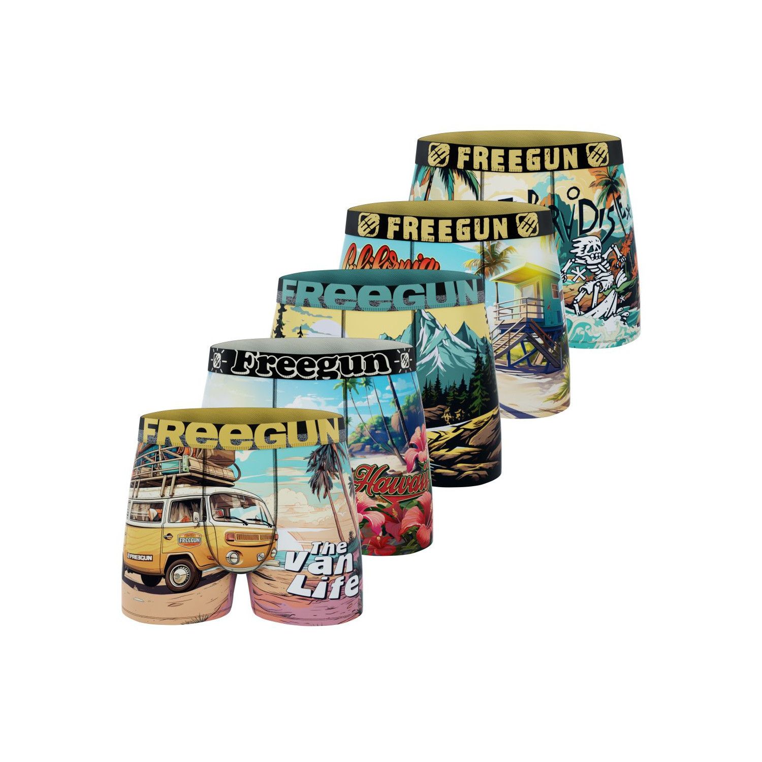 lot de 5 boxers homme summer land
