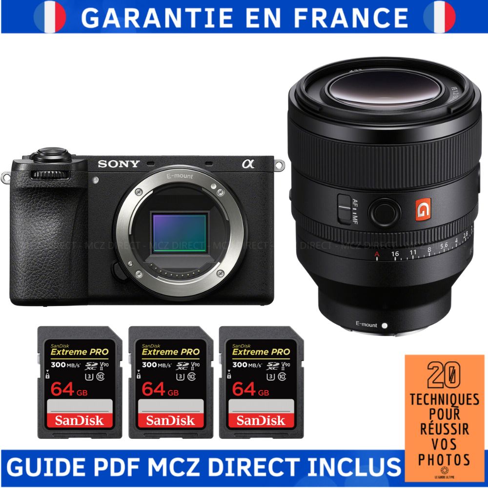 Sony Alpha 6700 A6700 + FE 50mm f1.2 GM + 3 SanDisk Extreme PRO UHS II SDXC 300 MB/ + Guide PDF MCZ DIRECT '20 TECHNIQUES POUR RÉUSSIR VOS PHOTOS - vue 2