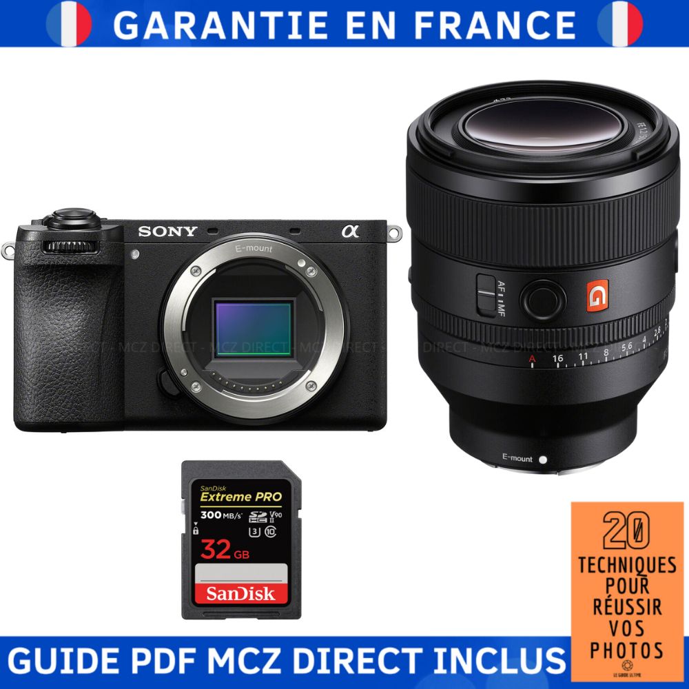 Sony Alpha 6700 A6700 + FE 50mm f1.2 GM + 1 SanDisk Extreme PRO UHS II SDXC 300 MB/ + Guide PDF MCZ DIRECT '20 TECHNIQUES POUR RÉUSSIR VOS PHOTOS