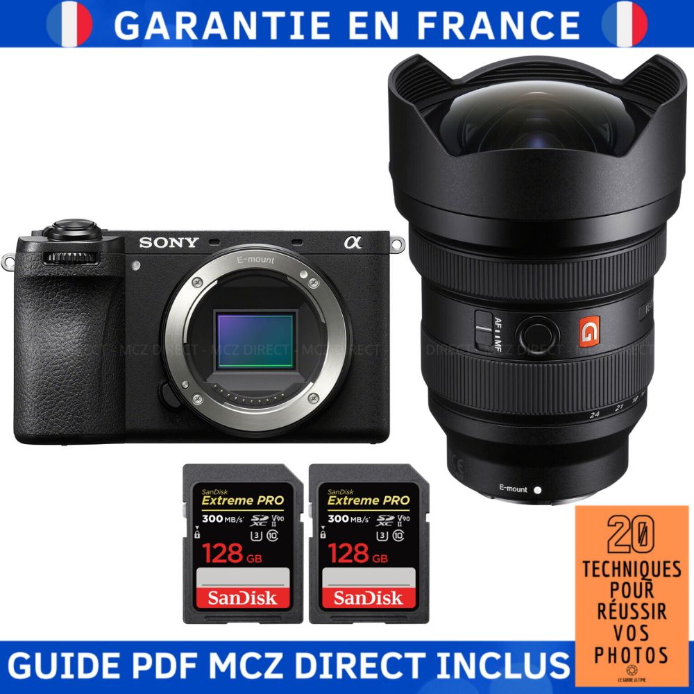 Sony Alpha 6700 A6700 + FE 12 24mm f2.8 GM + 2 SanDisk Extreme PRO UHS II SDXC 300 MB/ + Guide PDF MCZ DIRECT '20 TECHNIQUES POUR RÉUSSIR VOS PHOTOS