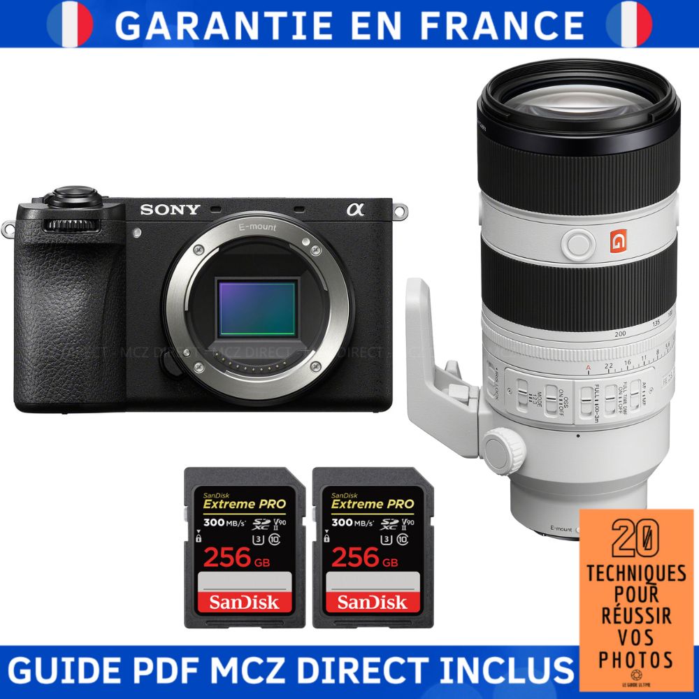 Sony Alpha 6700 A6700 + FE 70 200mm f2.8 GM OSS II + 2 SanDisk Extreme PRO UHS II SDXC 300 MB/ + Guide PDF MCZ DIRECT '20 TECHNIQUES POUR RÉUSSIR VOS PHOTOS - vue 3
