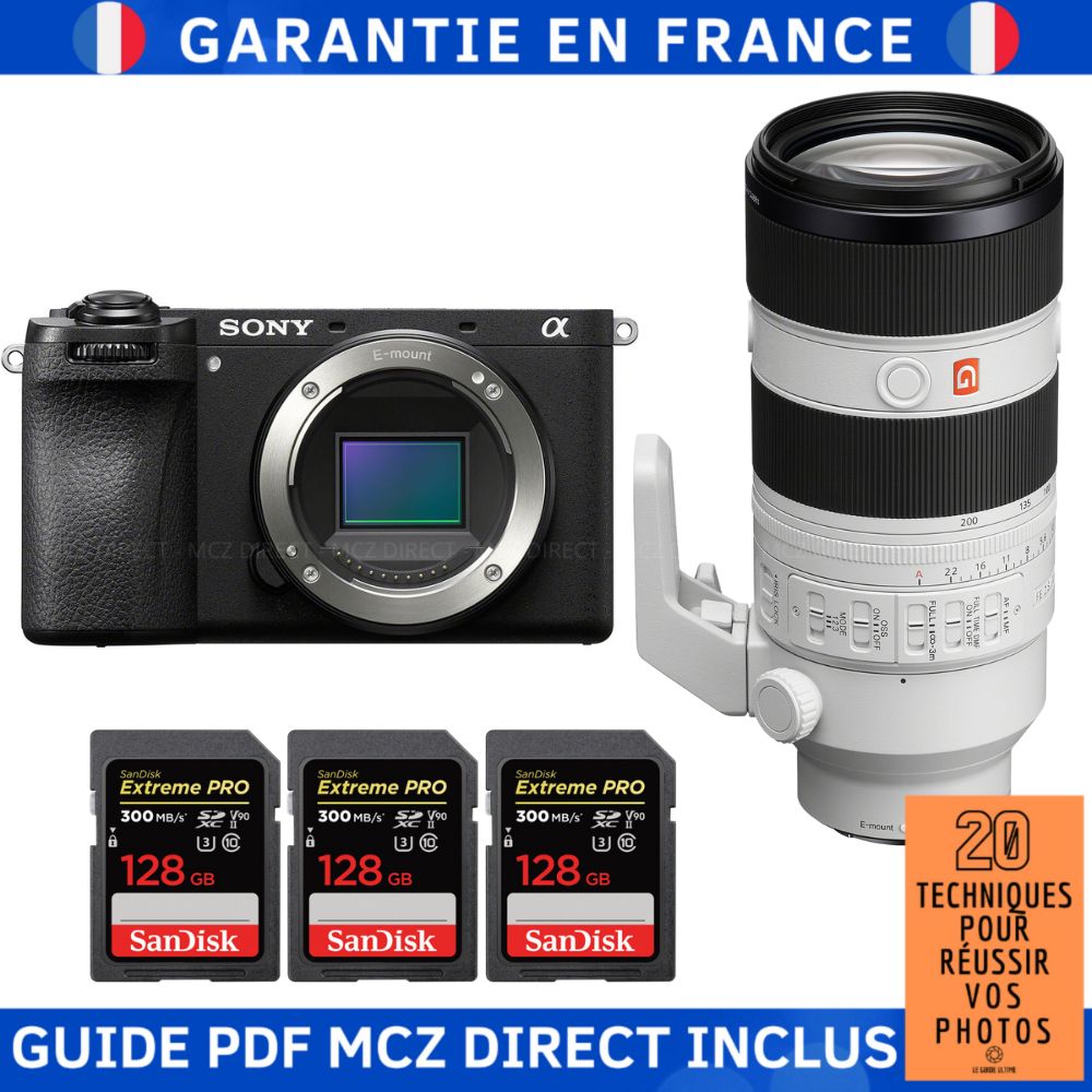 Sony Alpha 6700 A6700 + FE 70 200mm f2.8 GM OSS II + 3 SanDisk Extreme PRO UHS II SDXC 300 MB/ + Guide PDF MCZ DIRECT '20 TECHNIQUES POUR RÉUSSIR VOS PHOTOS - vue 3