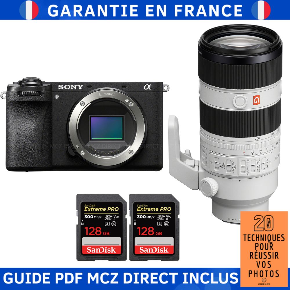 Sony Alpha 6700 A6700 + FE 70 200mm f2.8 GM OSS II + 2 SanDisk Extreme PRO UHS II SDXC 300 MB/ + Guide PDF MCZ DIRECT '20 TECHNIQUES POUR RÉUSSIR VOS PHOTOS - vue 2