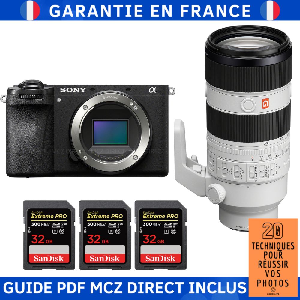 Sony Alpha 6700 A6700 + FE 70 200mm f2.8 GM OSS II + 3 SanDisk Extreme PRO UHS II SDXC 300 MB/ + Guide PDF MCZ DIRECT '20 TECHNIQUES POUR RÉUSSIR VOS PHOTOS - vue 4