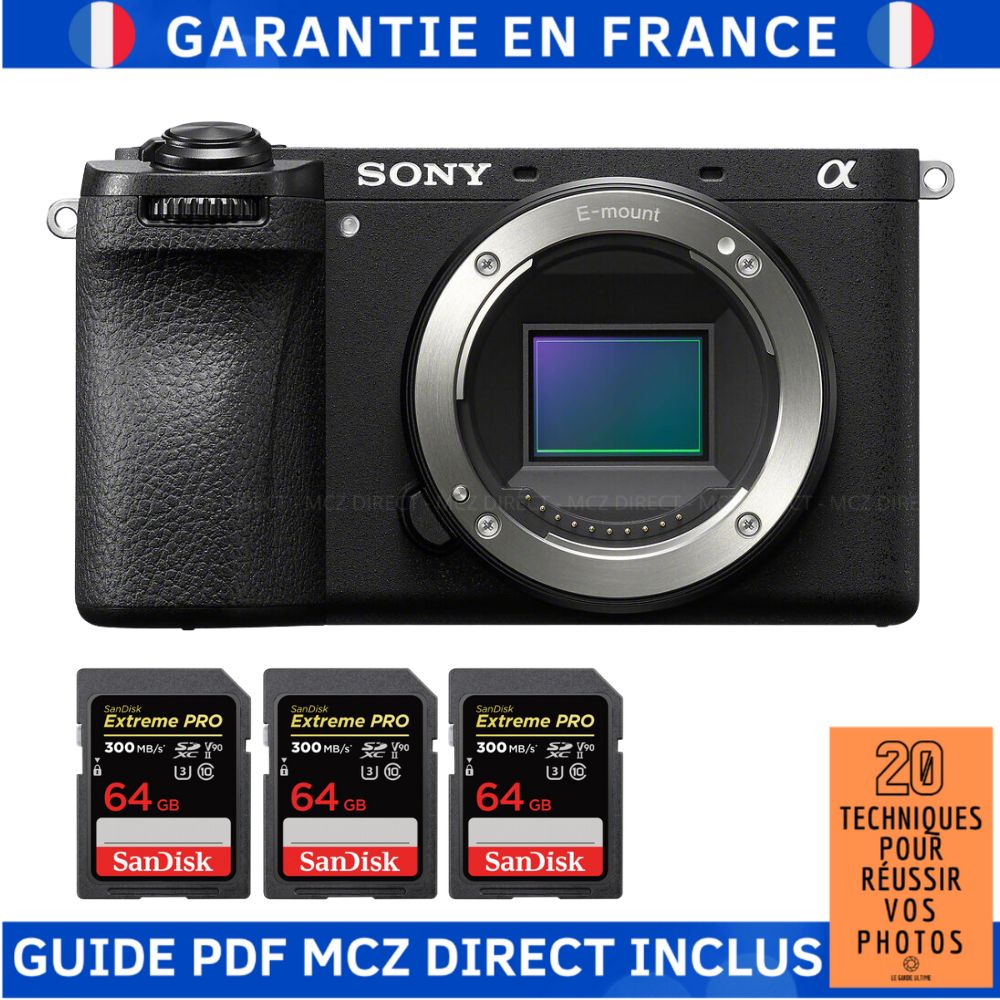 Sony Alpha 6700 A6700 + 3 SanDisk Extreme PRO UHS II SDXC 300 MB/ + Guide PDF MCZ DIRECT '20 TECHNIQUES POUR RÉUSSIR VOS PHOTOS - vue 4