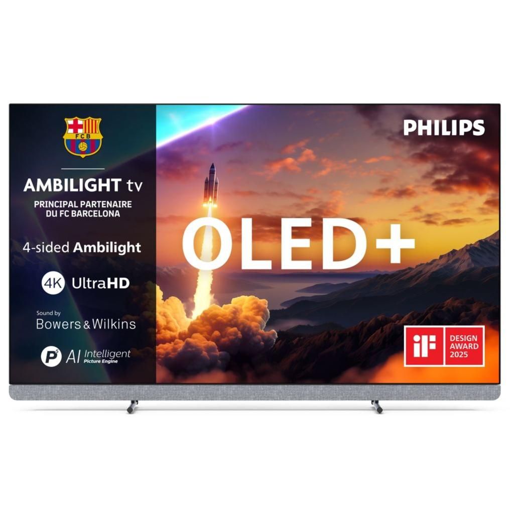 TV OLED+ Ambilight Philips 55OLED910 139 cm 4K UHD 2025 métal - vue 3