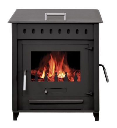 INTERSTOVES Poêle à Bois Avec Four Sara 12kw - Bûches 45cm - Acier