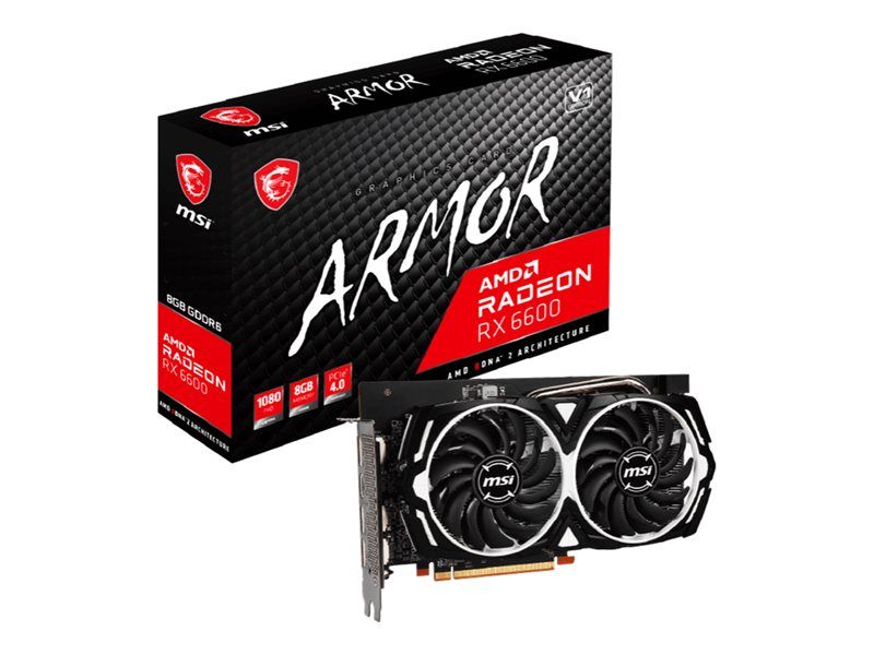 MSI Radeon RX 6600 ARMOR 8G V1 Carte graphique Radeon RX 6600 8 Go GDDR6 PCIe 4.0 3 x DisplayPort HDMI - vue 7