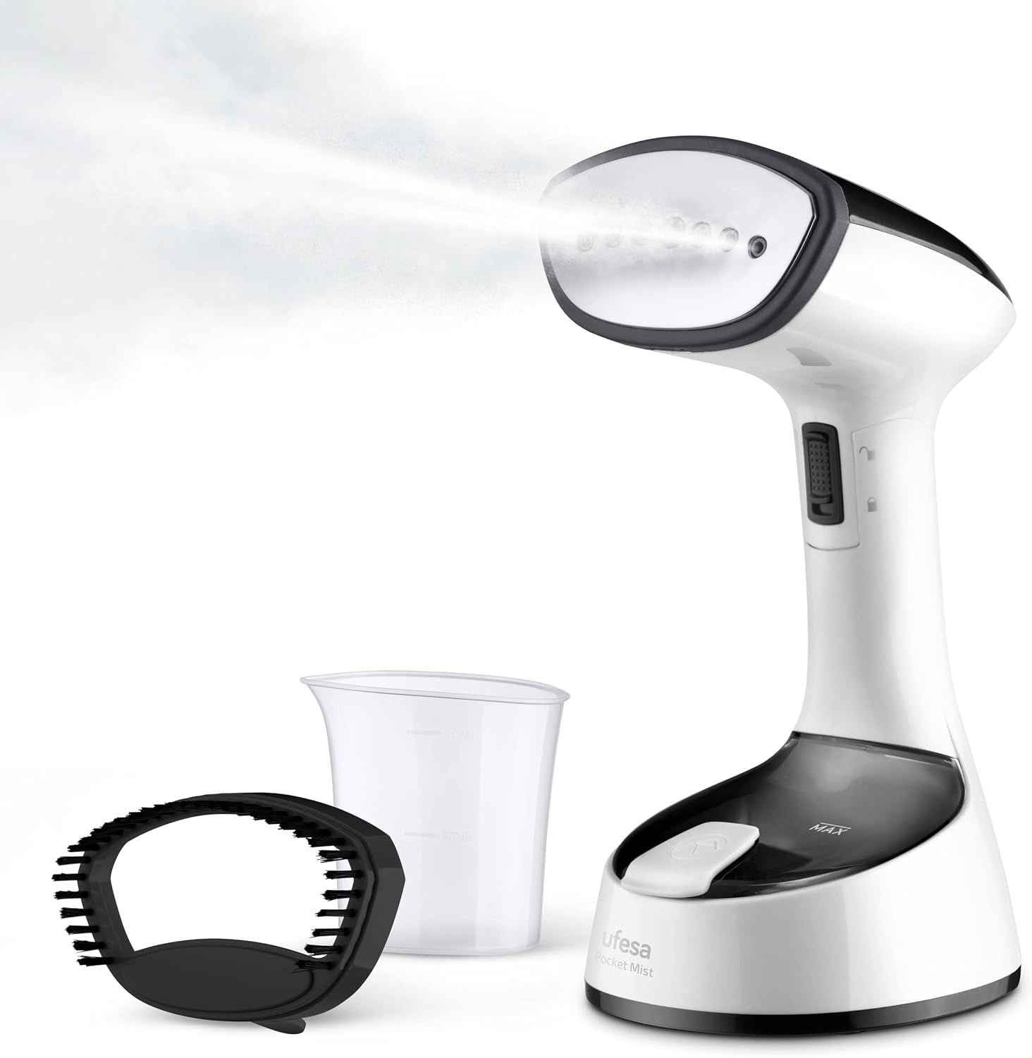 YEMAESRE Mist Défroisseur À Vapeur Vertical Pliable De Voyage Capacité 150Ml Élimine Les Plis Désinfecte Et Désodor Avec Un Pour Tissus Épais Ultra Compact