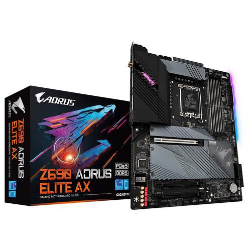 Gigabyte Z690 Aorus Elite Ax - 1.0 - Carte-Mère - Atx - Socket Lga1700 - Z690 Chipset - Usb-C Gen2, Usb 3.2 Gen 1, Usb 3.2 Gen 2, Usb-C Gen 2X2 - 2.5 Gigabit Lan, Wi-Fi 6, Bluetooth - Carte Graphique Embarquée (Unité Centrale Requise) - Audio Hd (