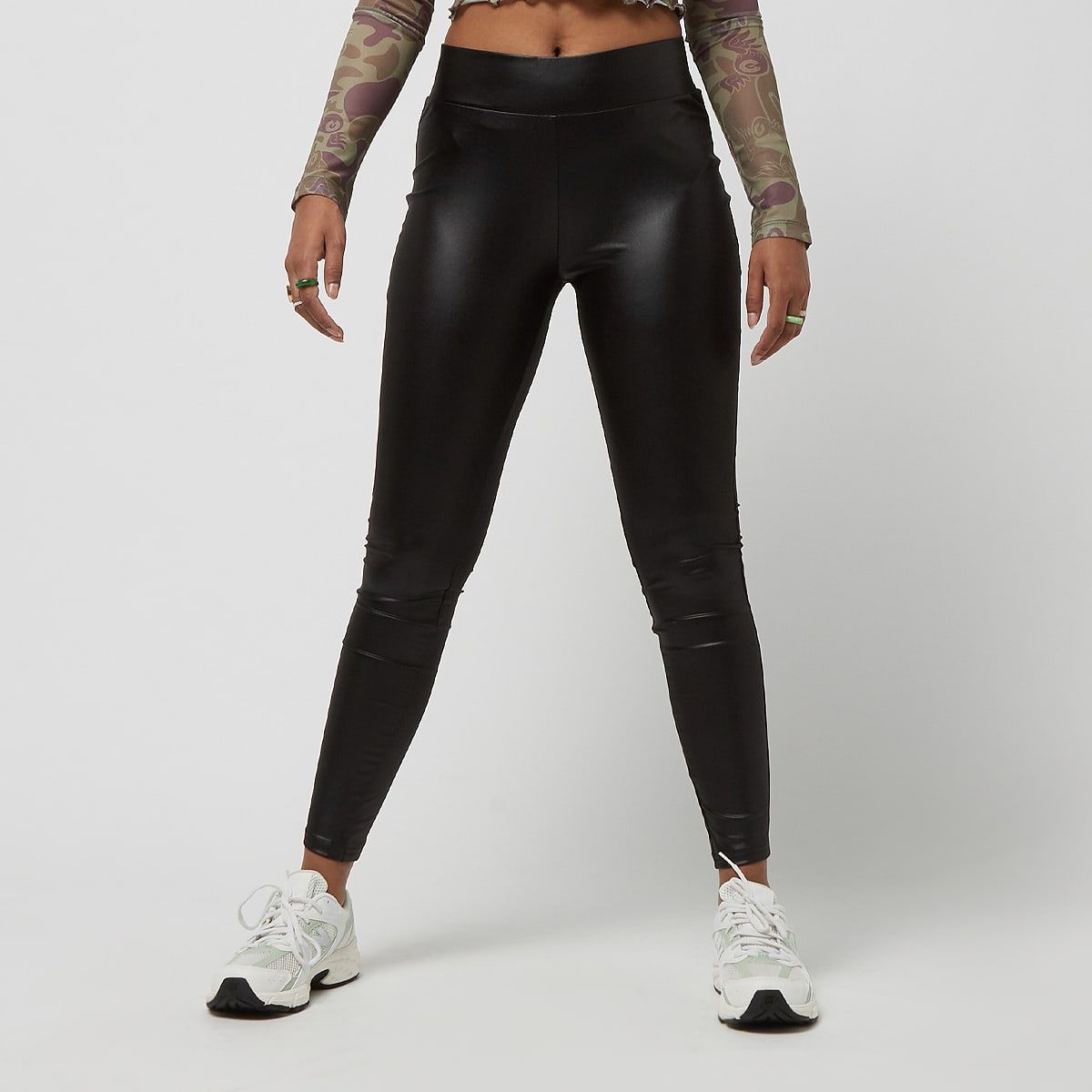 urban classics imitation leather leggings femme noir taille xs vêtements - XS